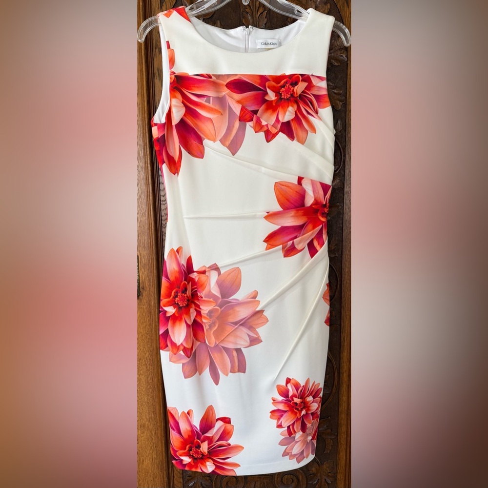 Calvin Klein Size 10 Floral Print Dress